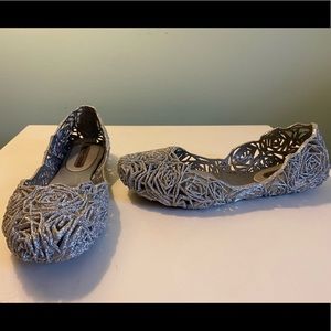 Melissa + Campana Silver flats